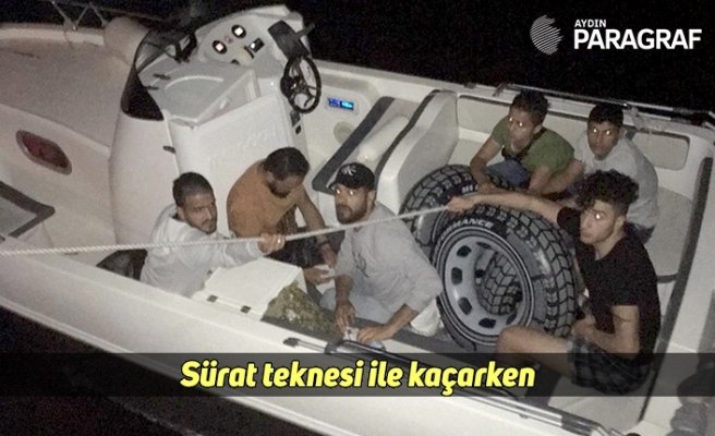 Sürat teknesi ile kaçarken yakalandılar