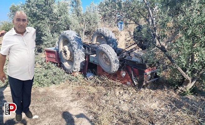 Tarlaya giderken traktörünün altında kaldı