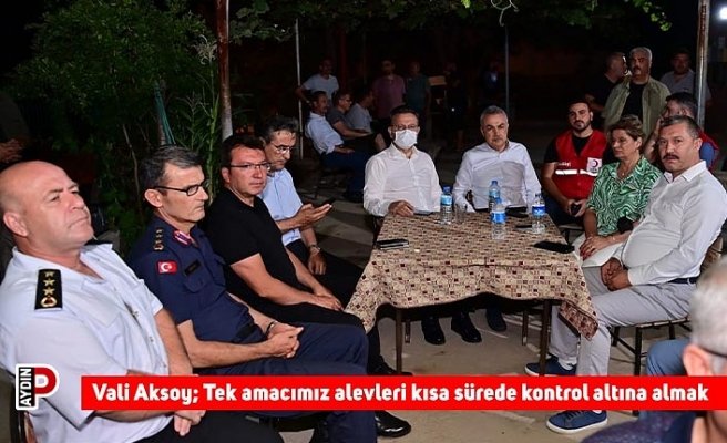 Vali Aksoy: Tek amacımız alevleri kısa sürede kontrol altına almak