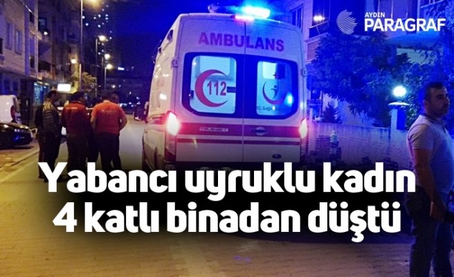 Yabancı uyruklu kadın 4 katlı binadan düştü