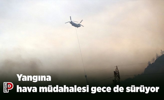 Yangına hava müdahalesi gece de sürüyor