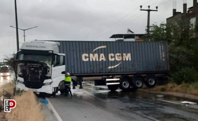 Yolda kontrolden çıkan tır yolu kapattı: 1 yaralı