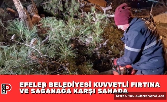 EFELER BELEDİYESİ KUVVETLİ FIRTINA VE SAĞANAĞA KARŞI SAHADA